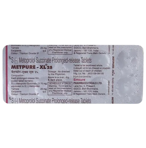 metpure xl 25mg tablet 10's